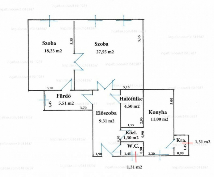 For sale flat Budapest Izabella utca  82 m<sup>2</sup> 72 millió Ft