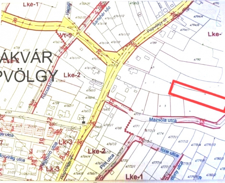 Eladó telek Vác Mazsola 1620 m<sup>2</sup> 19 millió Ft